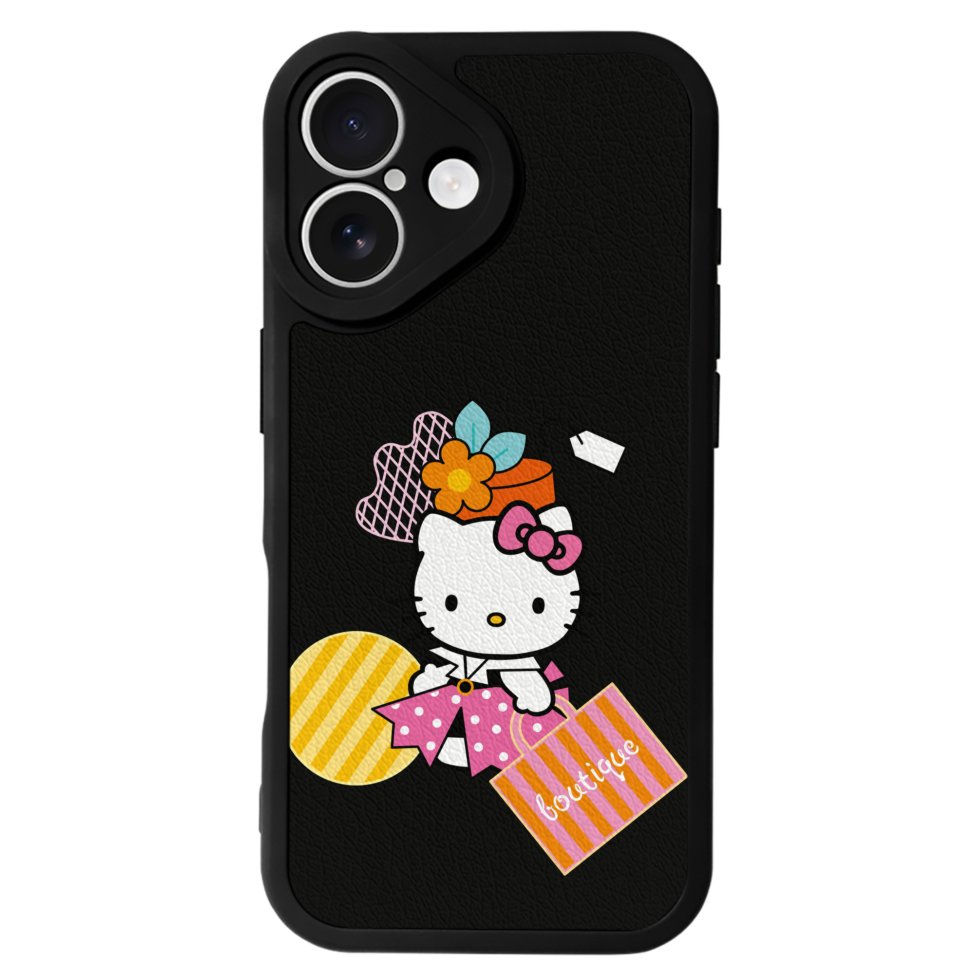 （画像用） Hello Kitty ハローキティ 【iPhone 16シリーズ対応】シリコンスマホケース（レザー調） 材質：シリコン